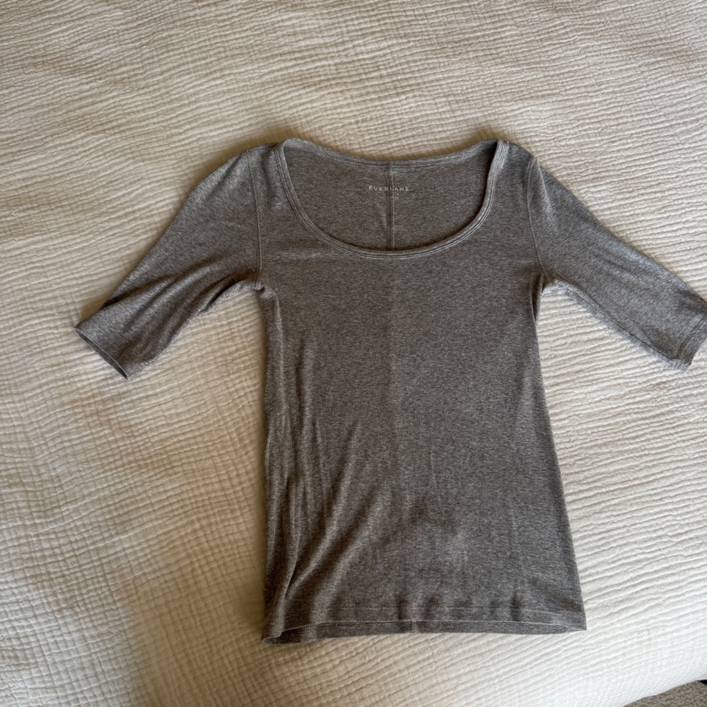 everlane pima micro rib scoop neck
